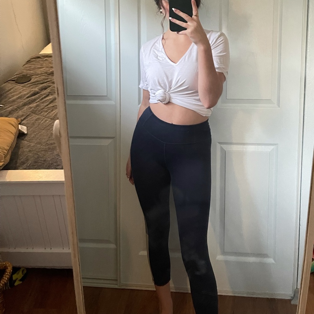 TOMMY HILFIGER Navy leggings with stripe detail